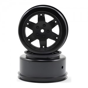 Team Losi Racing 12mm Hex Short Course Wheels (2) - Black (22SCT/TEN-SCTE/Ten-MT) 