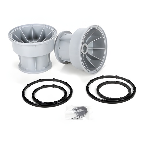 [���ܼ�] LOS45013 [TEAM LOSI] Silver Wheel & Black Bead Lock Rings (2) Monster Truck XL