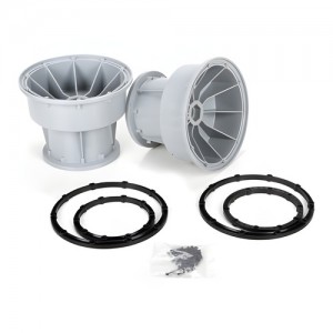 [TEAM LOSI] Silver Wheel & Black Bead Lock Rings (2) Monster Truck XL 