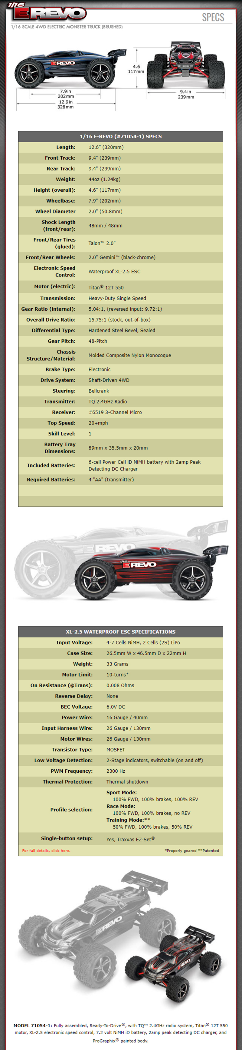 [���ܼ�] CB71054-1 [Traxxas] �̴� �̷��� �귯�õ� 1/16 E-REVO