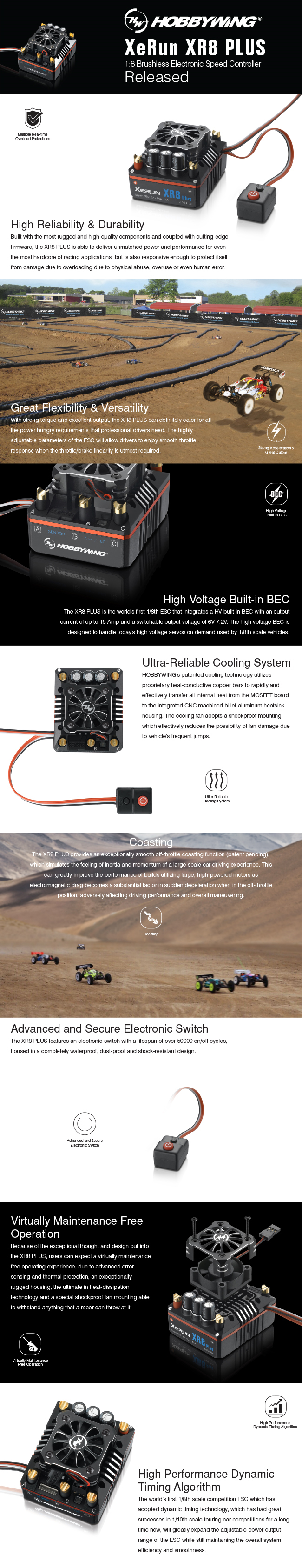[���ܼ�] 38020431 [HOBBYWING] Xerun XR8 Plus ECS/2250kv G3 ���� �޺� ��Ʈ (1/8 Sensord ���ͺ��ӱ�)
