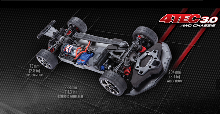 [���ܼ�] CB93054-4 Black [Traxxas] 4-TEC 3.0 C8 ������ �ݺ� ���÷��� (����)
