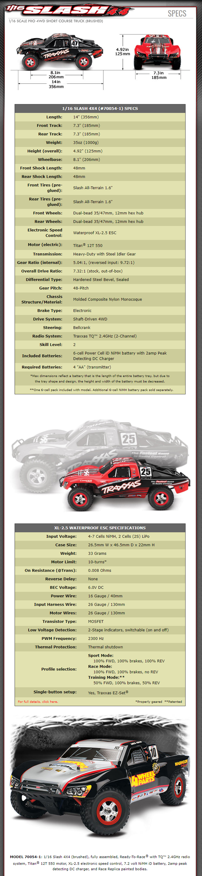 [���ܼ�] CB70054-1 [Traxxas] �̴� ������ 1/16 Slash 4X4 (Brushed)