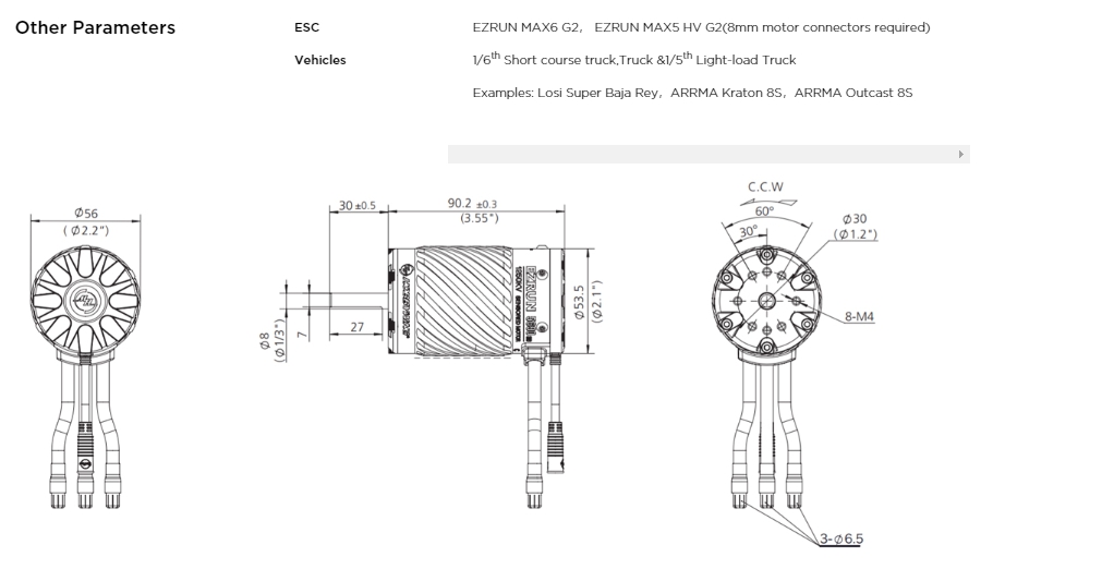 [���ܼ�] 30402350 [HOBBYWING] EZRUN 5690SD G2-1250KV (1/6 ���ڽ�~1/5 ������ ������ ����) 3~8�� ����