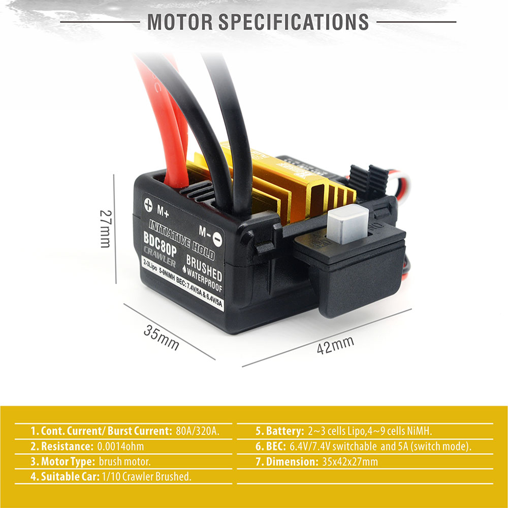 [���ܼ�] 697238888356 [SURPASS HOBBY] 80A-PLUS V2 Top Level Brushed ECS for Crawler Car
