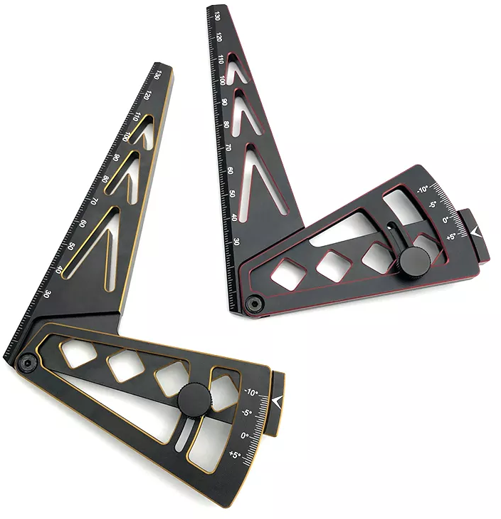 [���ܼ�] DTT09008A [DETAILS TECH] Quality Double Color Ride Height Gauge Rule for RC Car 18X10X2 cm Black Gold/Black Red