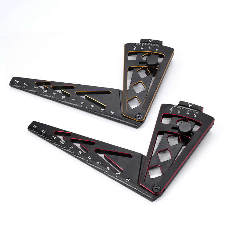 [���ܼ�] DTT09008A [DETAILS TECH] Quality Double Color Ride Height Gauge Rule for RC Car 18X10X2 cm Black Gold/Black Red