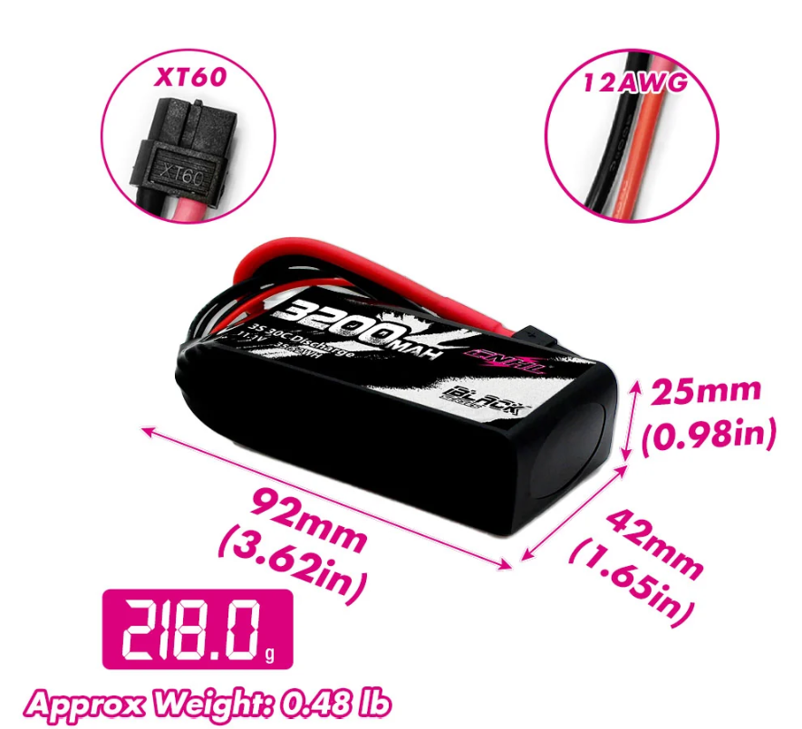 [���ܼ�] S320403BK [CNHL] Racing 11.1V 3S 3200mAh 30-70C LIPO Battery (��Ƽ 3�� �������͸�/XT60 Ŀ����)