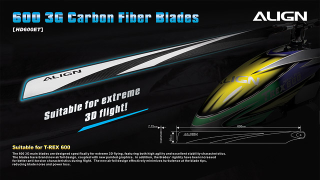 [ܼ] HD600ET [Align] T-Rex600 3G Carbon Fiber Blades