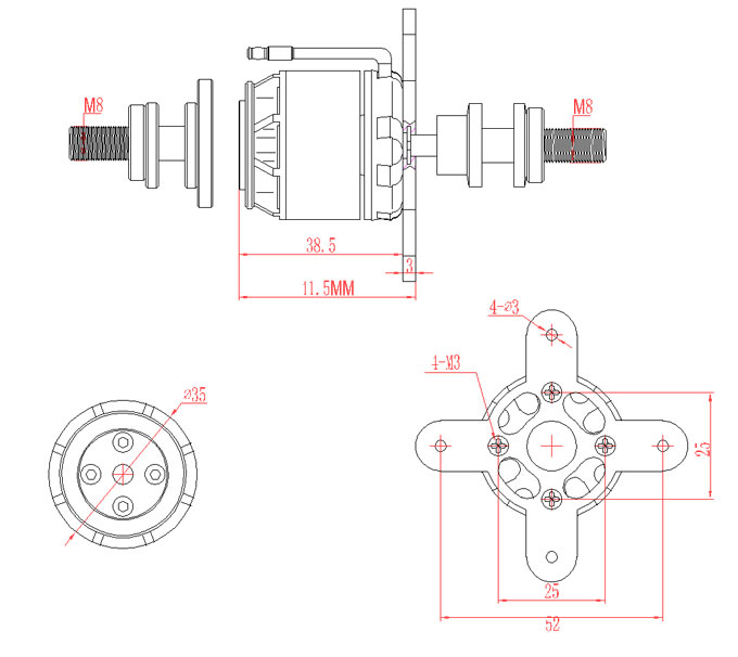 [���ܼ�] GT2815/07 [New.V2] Emax GT-2815/07 Brushless Motor (1100KV)[120g,���ҳ���]