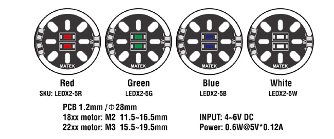 [ܼ] LEDX2-5W [Matek]  LED Ŭ X2  Ʈ (5V / )