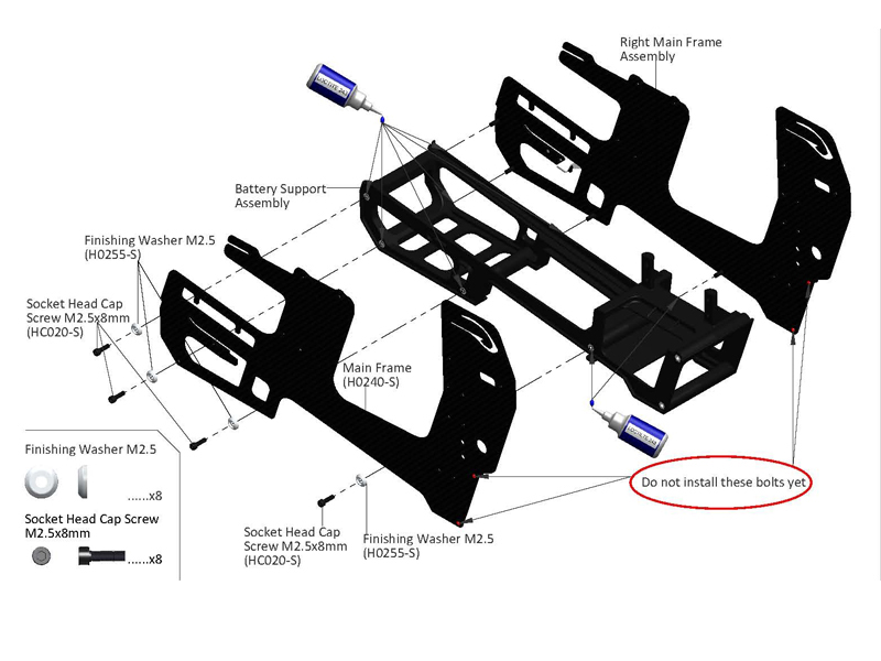 [ܼ] H0240-S H0240-S - Carbon Fiber Main Frame(1pc) - Goblin 500