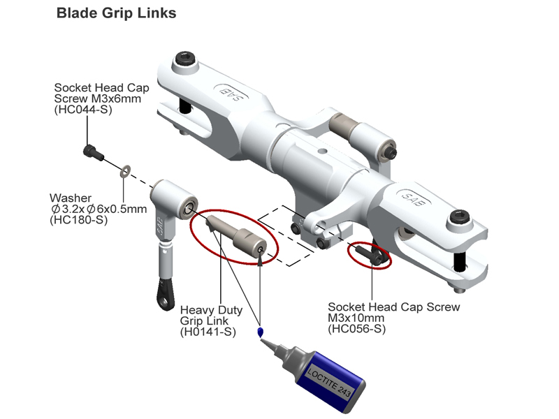 [ܼ] H0141-S Heavy Duty Grip Links (2pcs) - Goblin 700 [H0141-S]