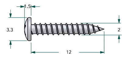[ܼ]   ũ ǽ M2x12mm (ö, 10)