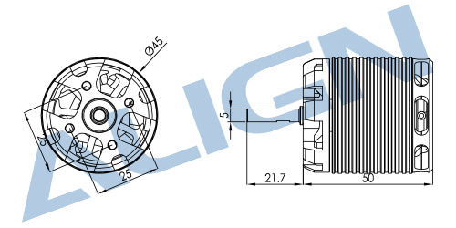 [ܼ] HML47M01T [Align] 520MX Brushless Motor(1600KV/3527)