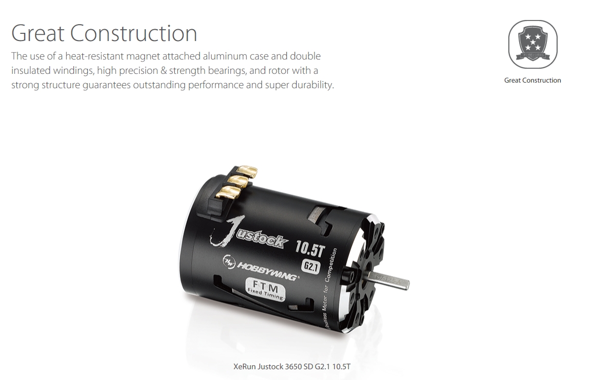 [���ܼ�] 30408012 [HOBBYWING] XERUN JUSTOCK 3650 Sensored Brushless Motor 21.5T BLACK G2.1