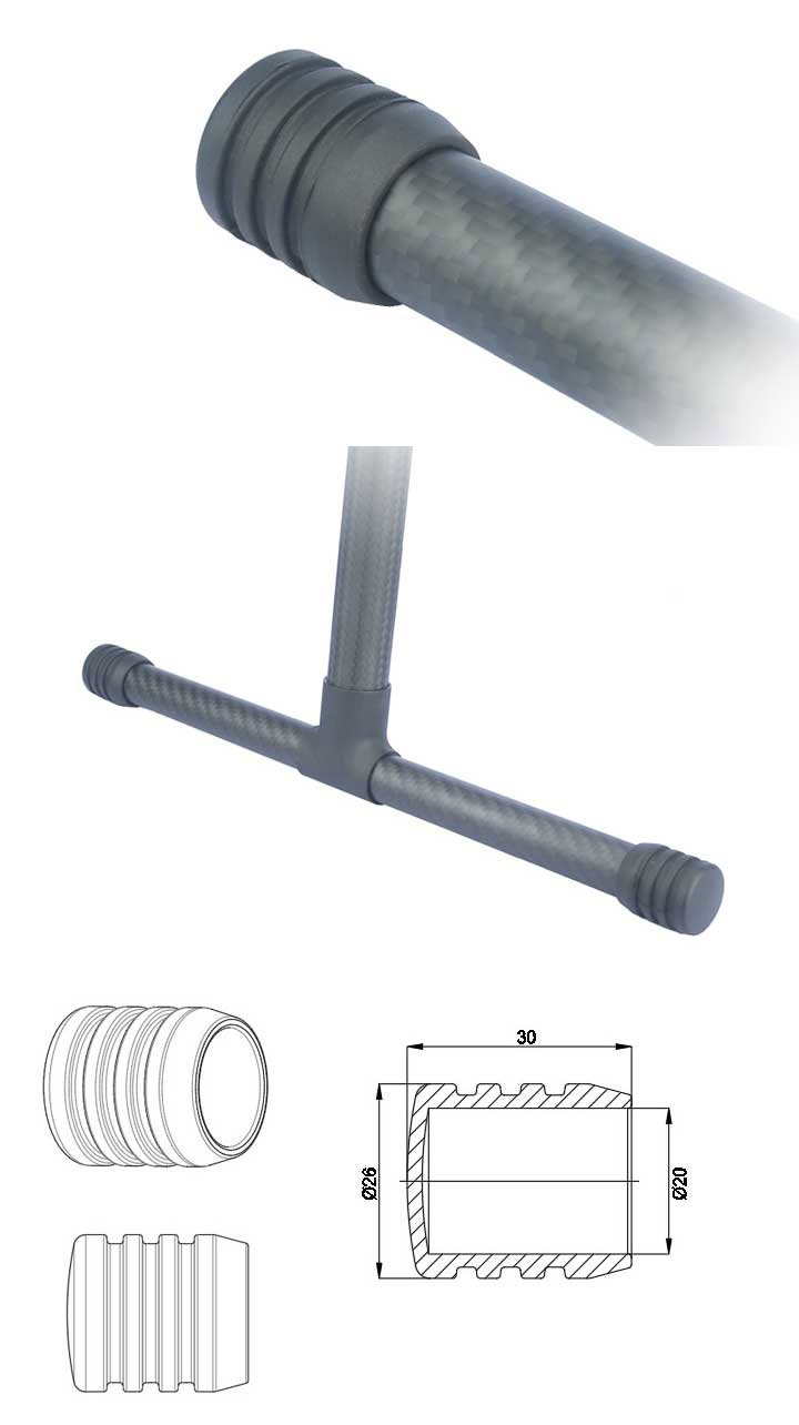 [ܼ] TL96022-03 [TR] Landing Skid Rubber End (Black/20 Boom)