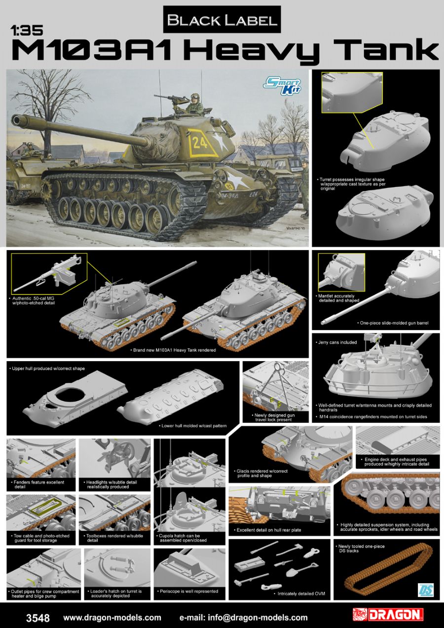 [ܼ] BD3548 [Dragon] BD3548 1/35 M103A1 Heavy Tank (New Tool- 2014)