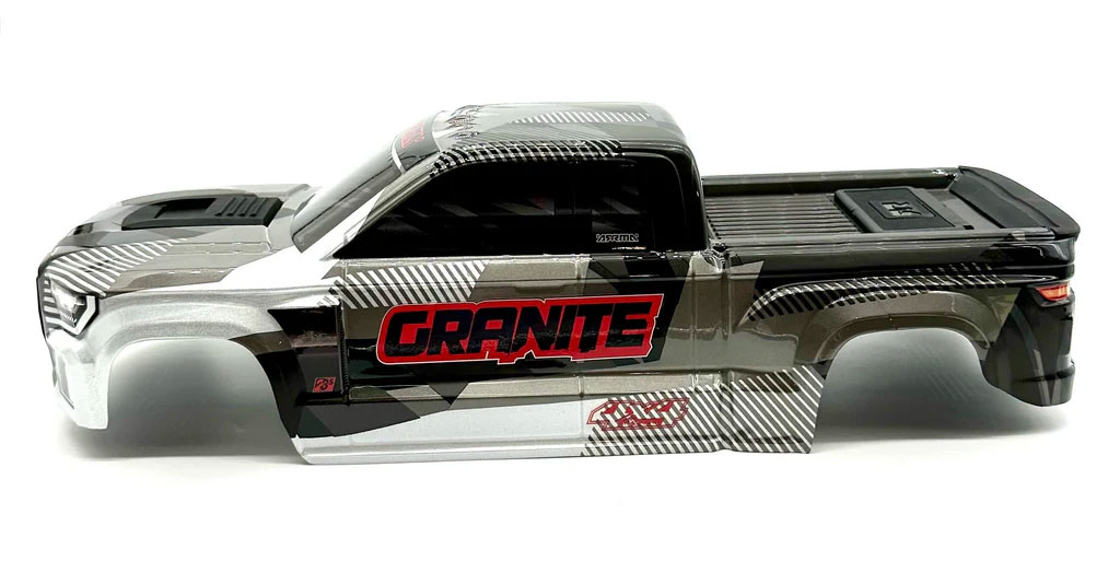 [ܼ] ARA-1623-B [ARRMA] GRANITE 4x4 223s - Body Shell Gun Metal painted clipless ARA4302V4