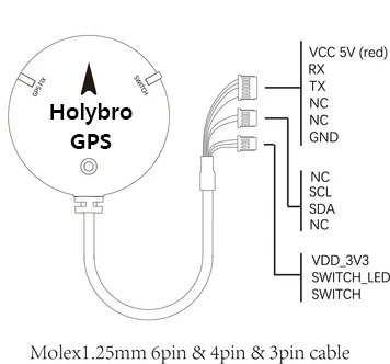 [ܼ] HL-1143 [Holybro] GPS ̺ GH1.25 6P 25cm (Pix32, Pixhawk 2.4.8)