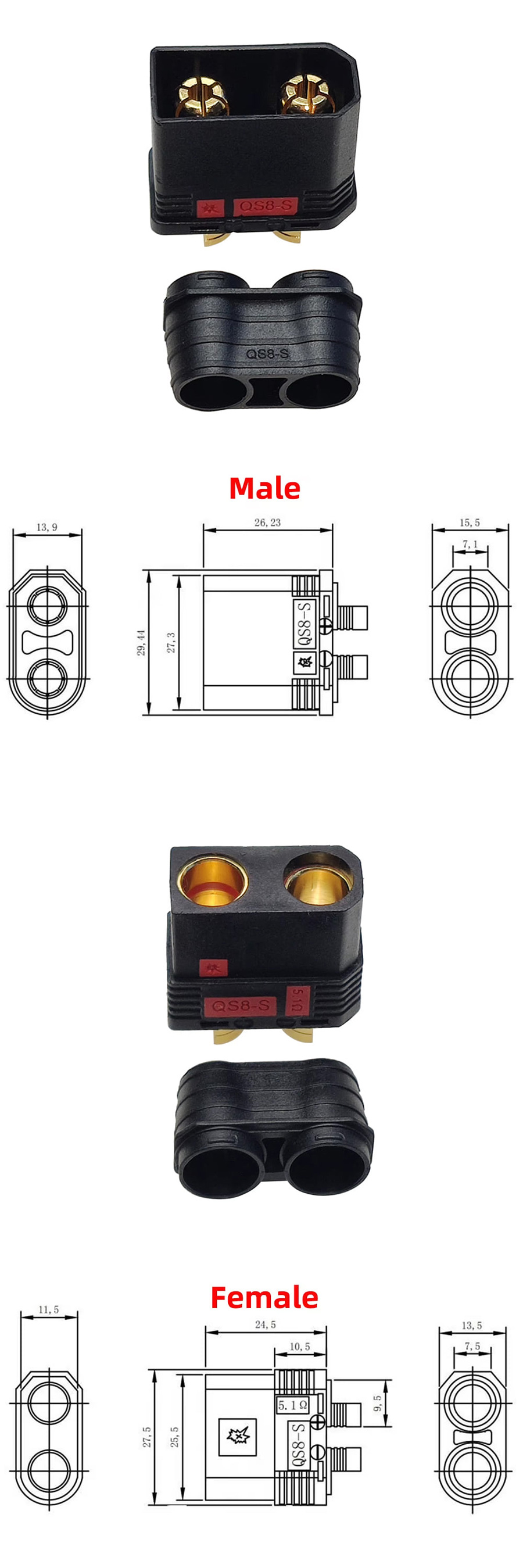 [ܼ] QS8-S-Black [AMASS] QS8-S  Ƽ Ƽ ũ 8mm ͸ Ŀ (ϼ 1,  )
