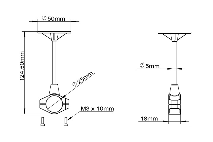 [ܼ] TL1811 [TR] GPS Arm Mount (25mm Clamp-On)