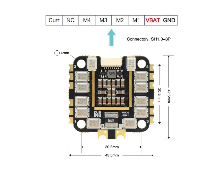 [���ܼ�] MA-70ESC [MicoAir] ���ڿ��� AM32 4in1 70A ESC ���ӱ�