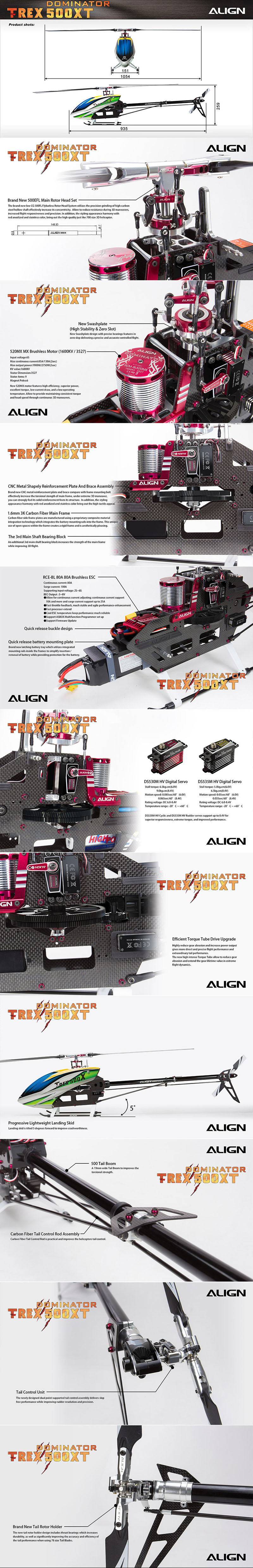 [ܼ] RH50E23XW [ALIGN] T-Rex500XT TOP Combo (T/T Version)