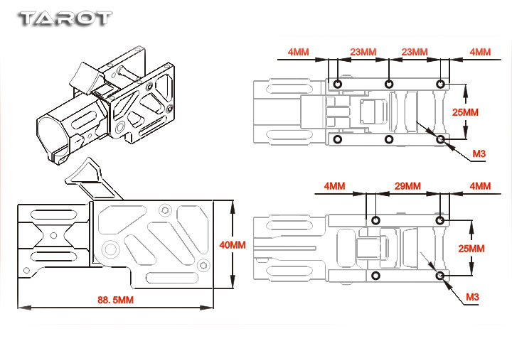 [ܼ] TL25A1 [TR] Z25 CNC Metal Folding Arm Joiner (25/Black/90deg