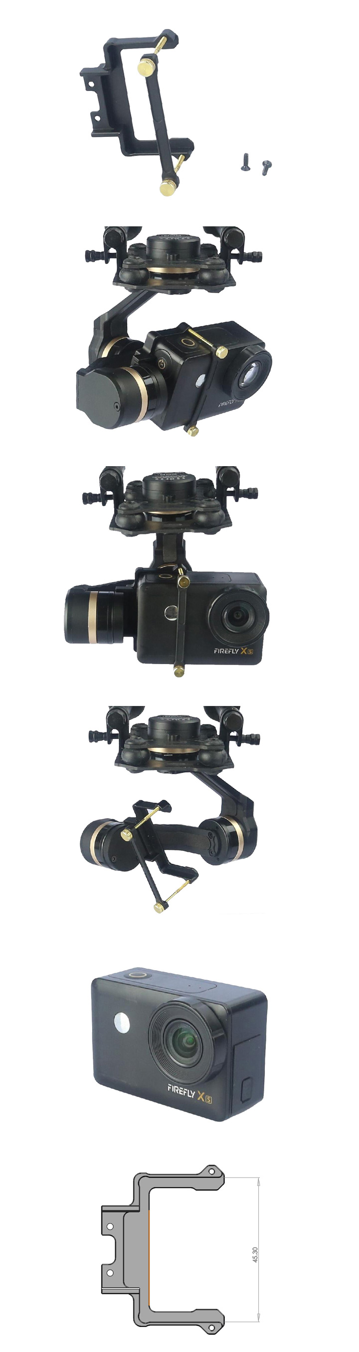 [ܼ] TL3T12-05 [TAROT] 3X Gimbal Camera Mount Gender for FIREFLY XS