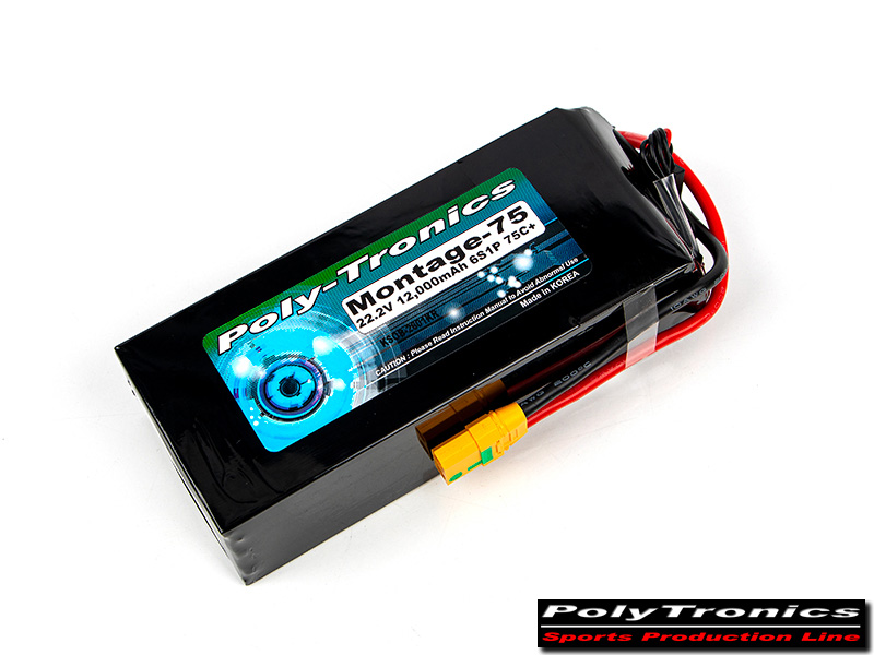[���ܼ�] PT-B12K-MTG75-6S PT-B12000-Montage75 (22.2V, 6S1P, 75C /JST-XT/XT90S) ��Ƭ ������ ���͸�
