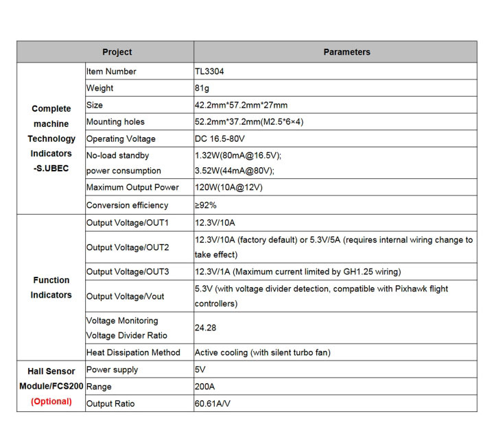 [���ܼ�] TL3304 [TR] Pixhawk Ammeter Power Module (S.UBEC/10A/80V)