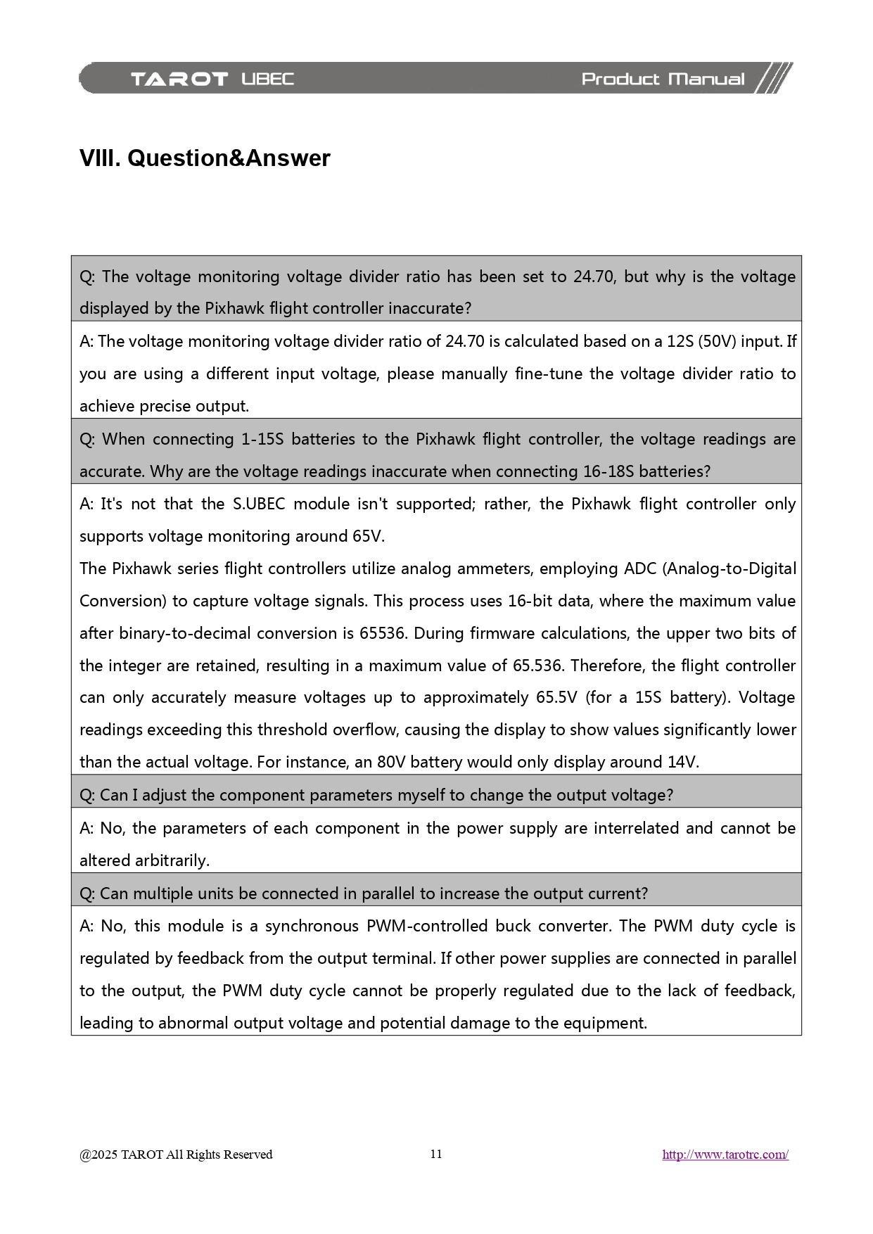[���ܼ�] TL3304 [TR] Pixhawk Ammeter Power Module (S.UBEC/10A/80V)