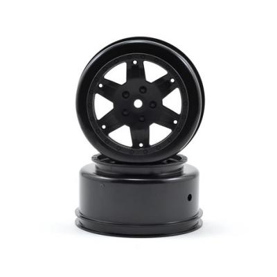 [ܼ] TLR7011 Team Losi Racing 12mm Hex Short Course Wheels (2) - Black (22SCT/TEN-SCTE/Ten-MT)