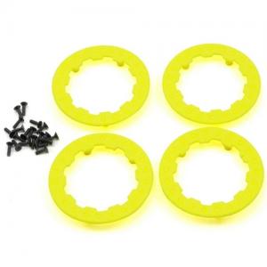 Losi Beadlock Ring Set w/Screws - Fluorescent Yellow (4) 