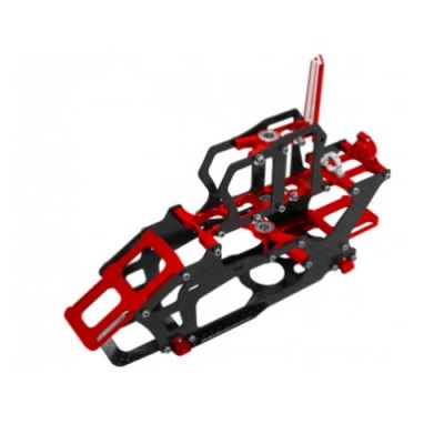[ܼ] 200S452-R [RAKONHELI] CNC AL and CF Main Frame Set (Red) - Blade 200 S