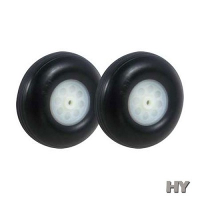 [ܼ] HZ5455 [HY] 76mm (3inch) Treaded Rubber Wheels 2pcs - 
