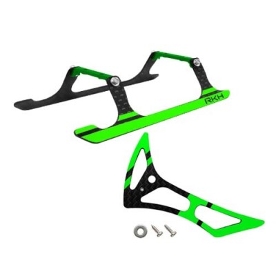 [ܼ] 180CFX999-BG [RAKONHELI] CNC Landing Gear and Tail Fin Combo (Black-Green) - Blade 180 CFX, Trio 180 CFX ɼ