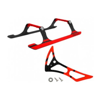 [ܼ] 180CFX999-BR [RAKONHELI]  CNC Landing Gear and Tail Fin Combo (Black-Red)  - Blade 180 CFX ɼ
