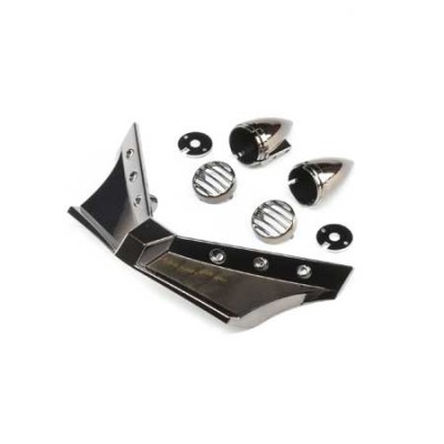 [ܼ] ECX220002 [ECX RC] []FR Bumper and Headlights, BLKChrome: 1.9 Doomsday