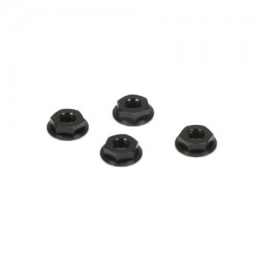 [TLR Racing] M4 Aluminum Serrated Nuts, Low Profile, Black (4) �ɼ� 