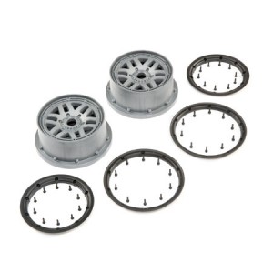 [TEAM LOSI] Wheel & Beadlock Set, Grey (2): 5ive-T 2.0 