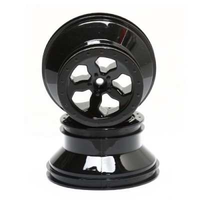 [ܼ] LOSB7045 [TEAM LOSI] [Team Losi] Wheel Set, Black Chrome (2)