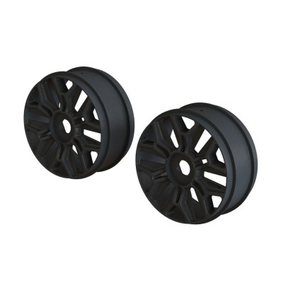 [ܼ] ARA510120 [ARRMA] 1/8 Buggy Wheel, Black (2) (ARA510120)