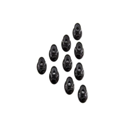 [ܼ] AXIC3150 [Axial] AX31250 Serrated Nylon Lock Nut Black 4mm (10)