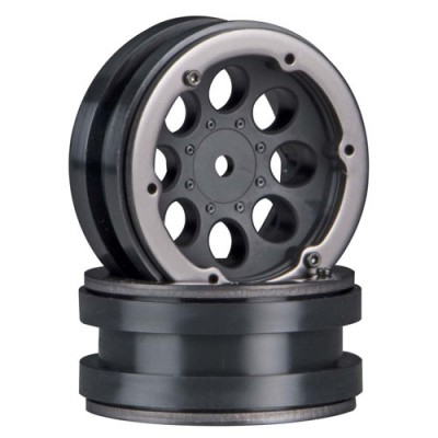 [ܼ] AXIC8087 [Axial] AX8087 1.9 8 Hole Beadlocks - Black (2pcs)