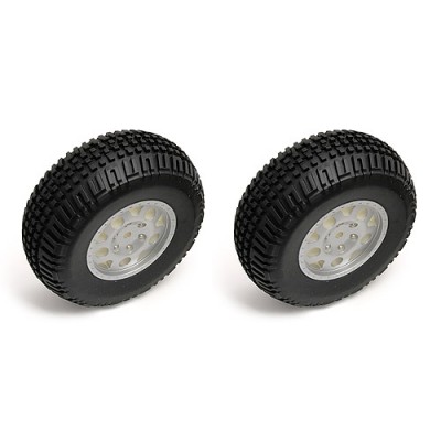 [ܼ] AA9811 [TEAM ASSOCIATED] AA9811 SC10 Rear Tire/Wheel combo silver (non-hex)