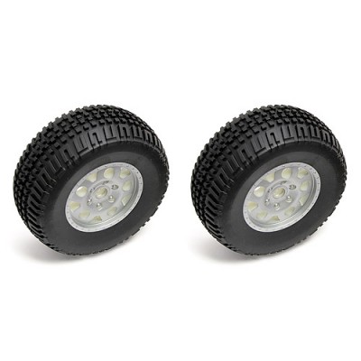 [ܼ] AA9810 [TEAM ASSOCIATED] AA9810 SC10 Front Tire/Wheel combo silver (non-hex)
