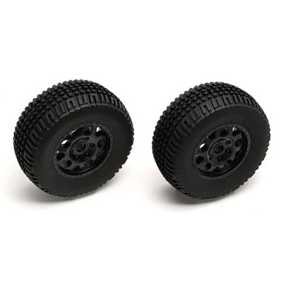 [ܼ] AA9812 [TEAM ASSOCIATED] AA9812 SC10 Front Tire/Wheel combo black (non-hex)
