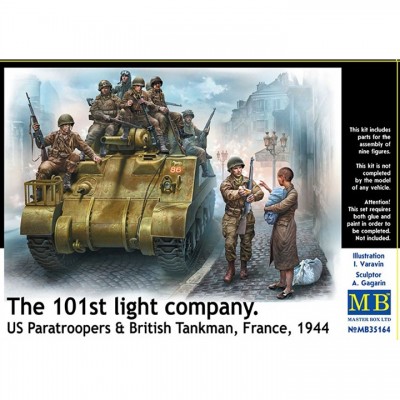[ܼ] CM35164 [MasterBox] CM35164 1/35 The 101st Light Company,US Paratroopers & British Tankman, France- 